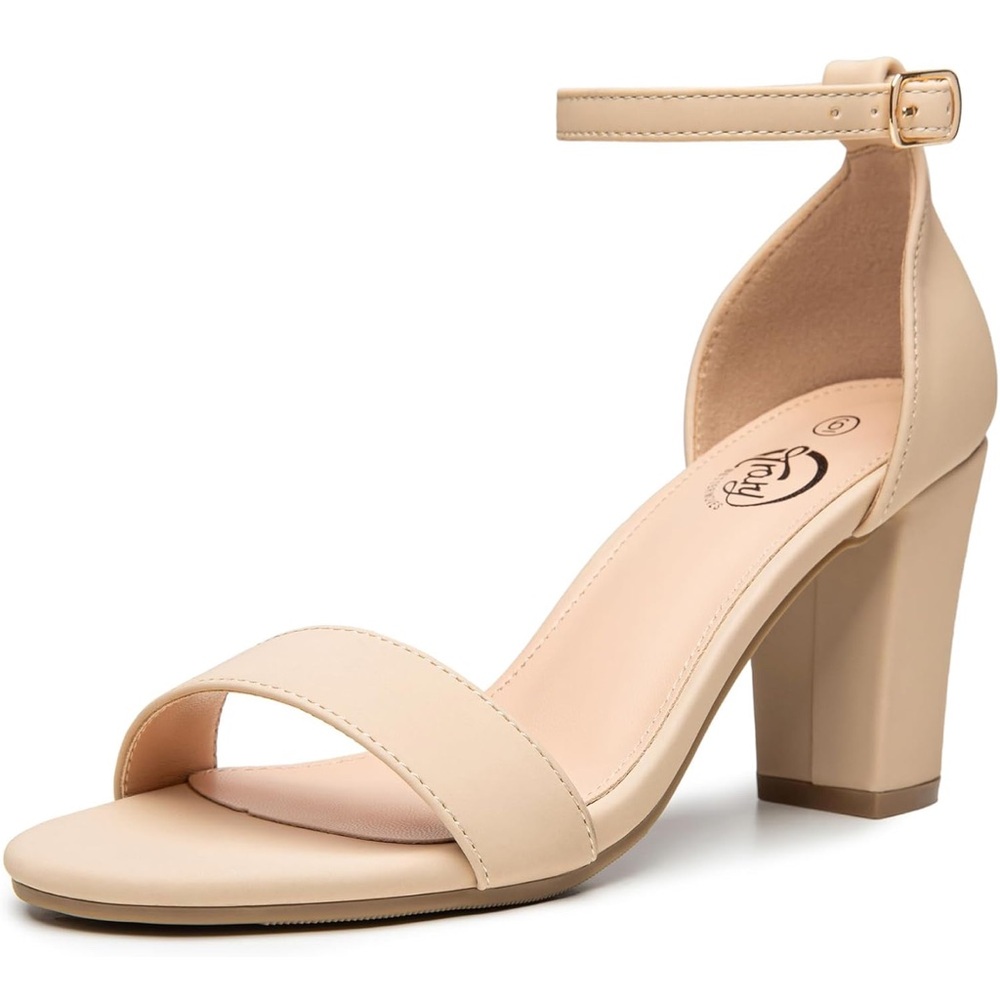 Trary Cream Ankle Strap Heels